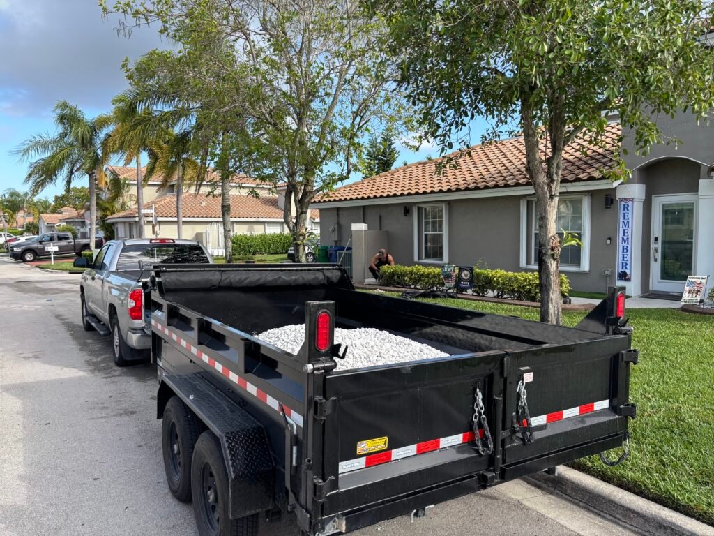 On-Call Hauler delivering decorative rock in Palm Beach County