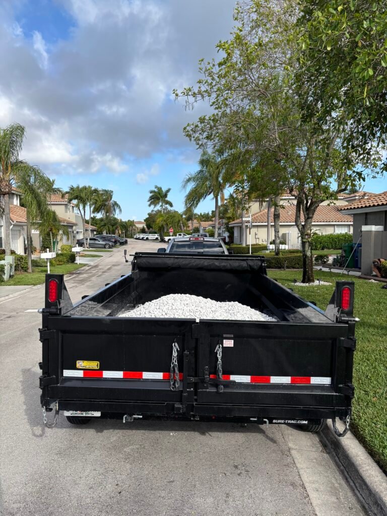 Landscape rock delivery to a homeowner in Palm beach County