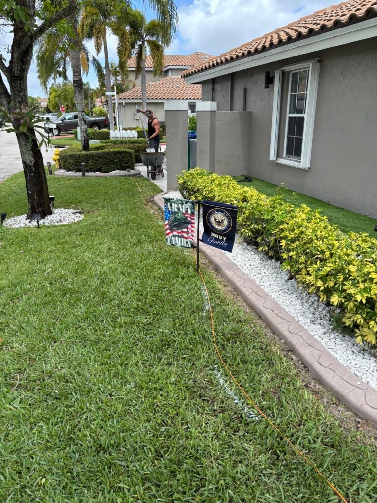 White Marble Rock installation in Palm Beach County