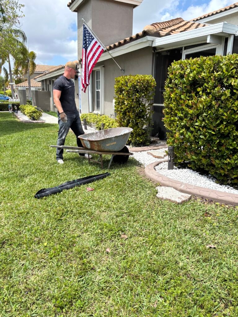White Marble Rock installation in Palm Beach County