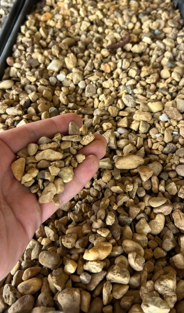 Brown Chattahoochee pebble rock delivery in Palm Beach County, Florida