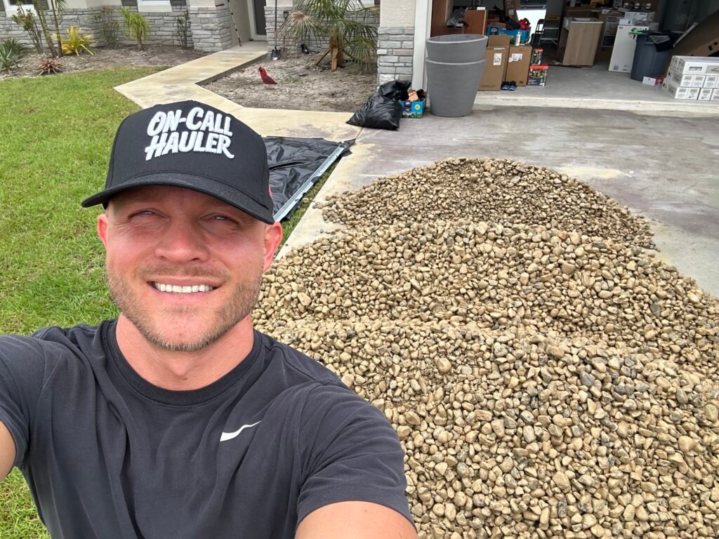 Tyler Armstrong, co-owner of On-Call Hauler. Landscape rock and gravel delivery in Palm Beach County