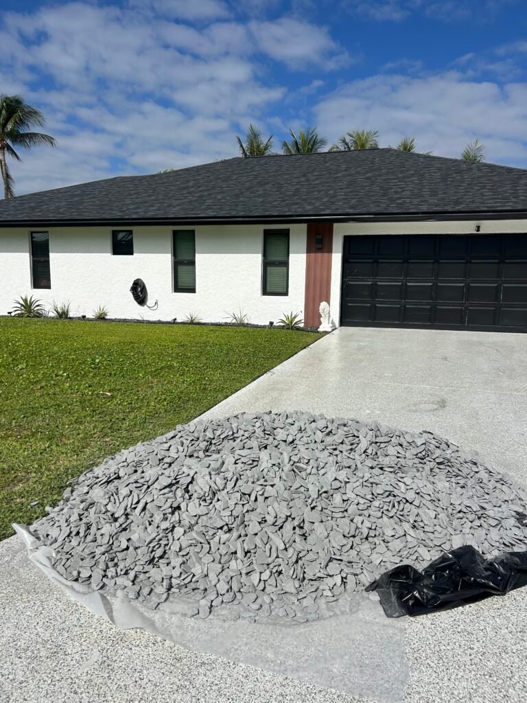 Black Slate Rock chips delivered in Palm Beach County