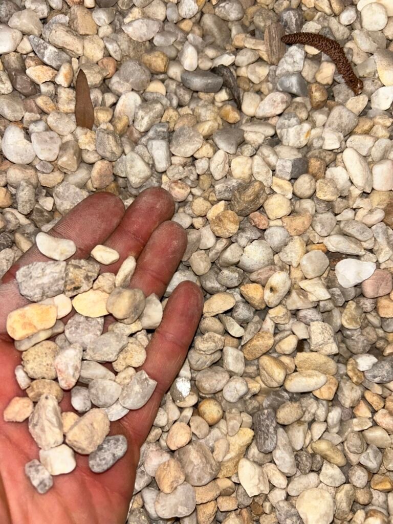 White Chattahoochee pebble rock delivery in Palm Beach County