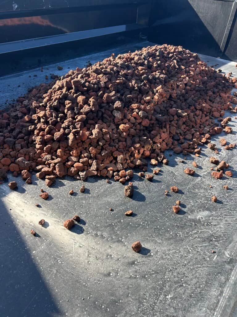 Red lava rock delivery in Palm Beach County, Florida
